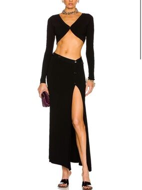 Aya Muse Augusta Knit Skirt: High-Slit Maxi Skirt